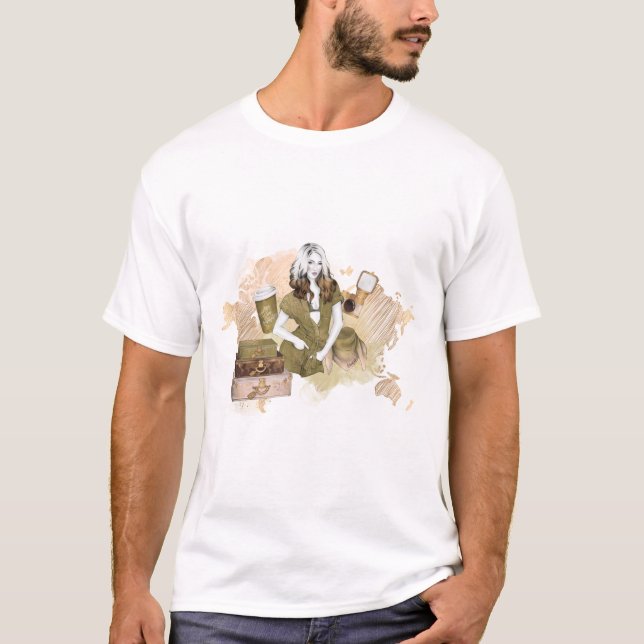 T-shirt Adventure Travel Girl #2 (Devant)