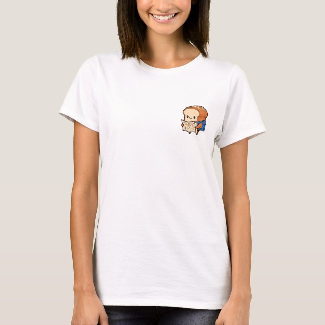 T-shirt Adventurous Cartoon Bread Loaf Character (Devant)