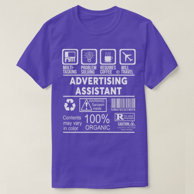 T-SHIRT ADVERTISING ASSISTANT NICE DESIGN 2017 (Design devant)