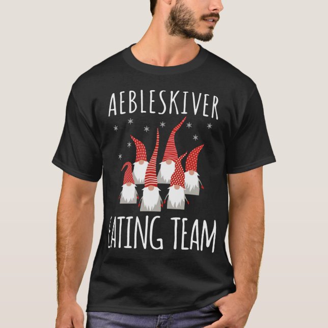 T-shirt Aebleskiver Eating Team Gnomes Funny Aebleskiver L (Devant)