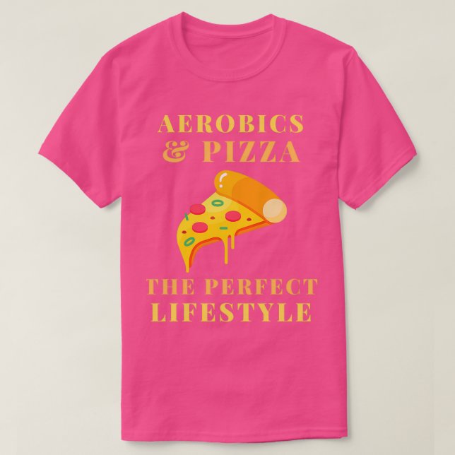 T-shirt aérobic et mode de vie pizza (Design devant)