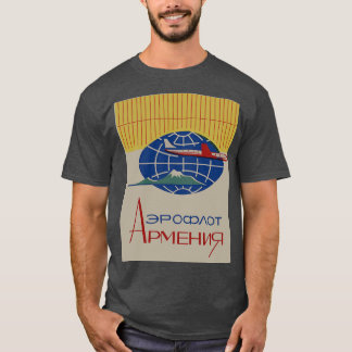 T-shirt Aeroflot Arménie Ad avec Ararat en russe