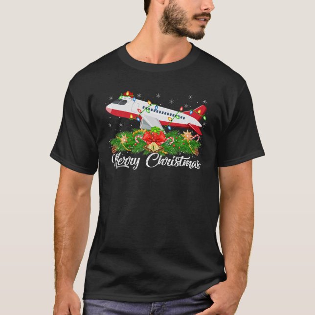 T-shirt Aéronef Lover Correspondant Santa Hat Avion Christ (Devant)