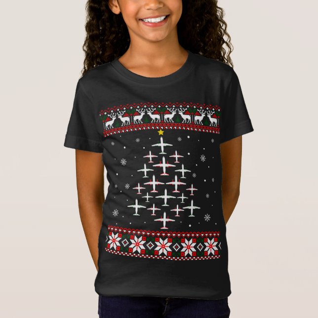 T-Shirt Aéronef Noël drôle Vilain Jeu de Noël (Devant)