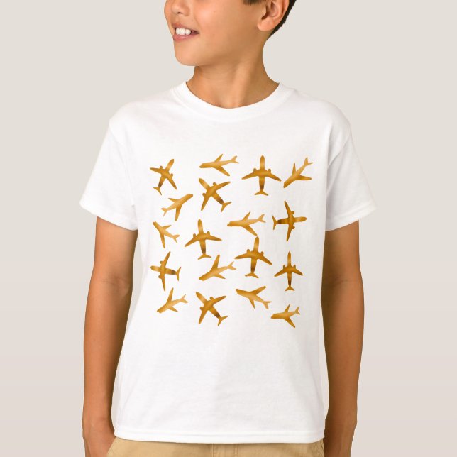 T-shirt Aéronefs en or ou conception d'avions (Devant)