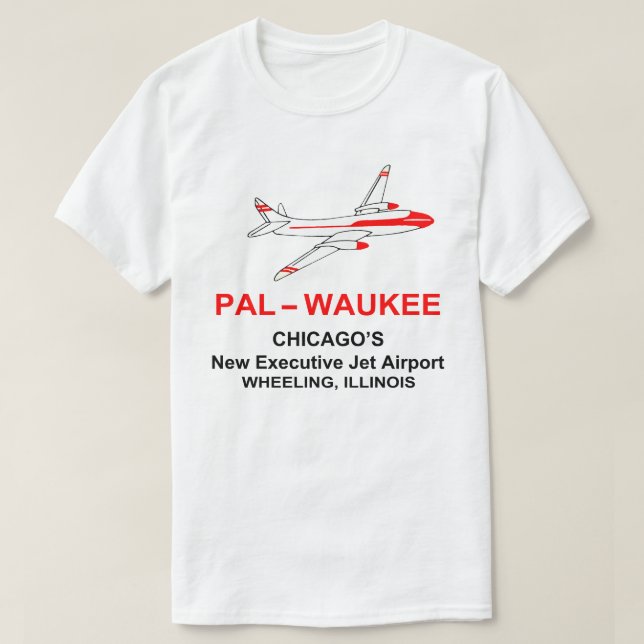 T-shirt Aéroport de Palwaukee, Roue, Illinois (Design devant)