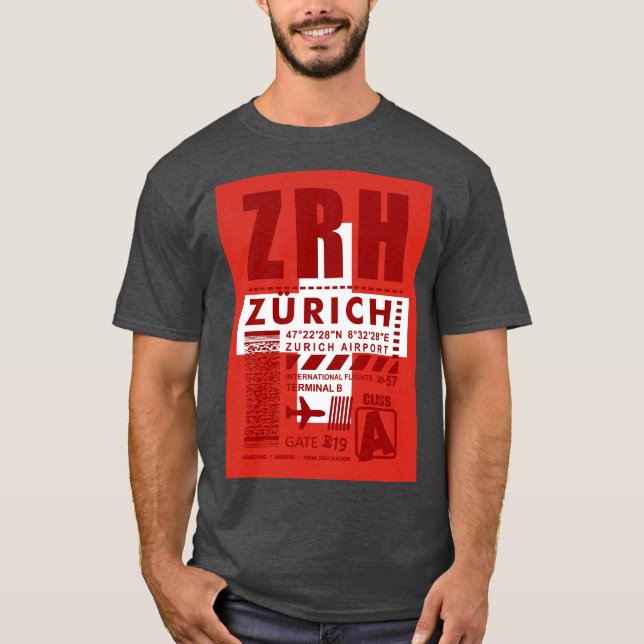T-shirt Aéroport de ZRH Zurich (Devant)