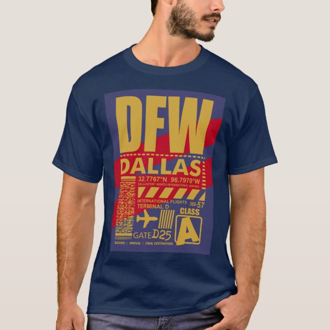 T-shirt Aéroport DFW Dallas (Devant)