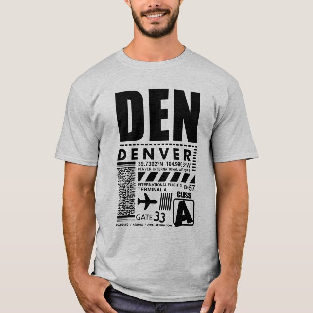T-shirt Aéroport international de Denver (Devant)