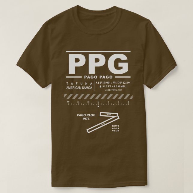T-shirt Aéroport international de Pago Pago PPG (Design devant)