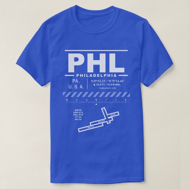 T-shirt Aéroport international de Philadelphie (Design devant)