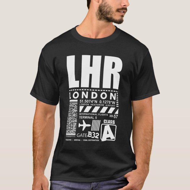 T-shirt Aéroport LHR de Heathrow (Devant)