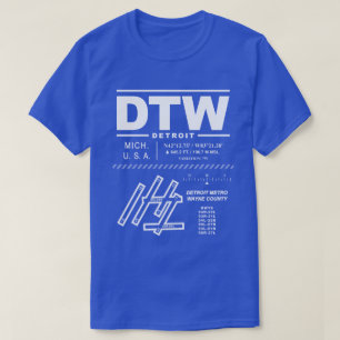 T-shirt Aéroport métropolitain de Detroit Wayne County DTW