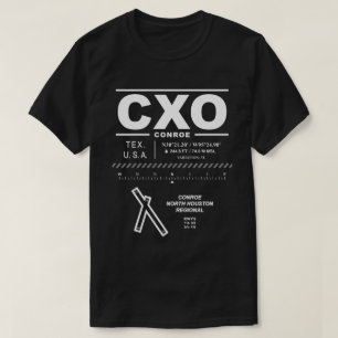 T-shirt Aéroport régional de Conroe/North Houston CXO USAA