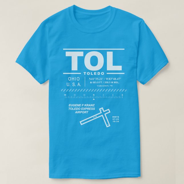 T-shirt Aéroport Toledo Express TOL (Design devant)