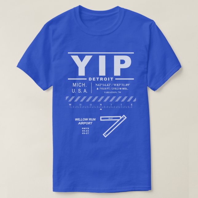 T-shirt Aéroport Willow Run YIP (Design devant)