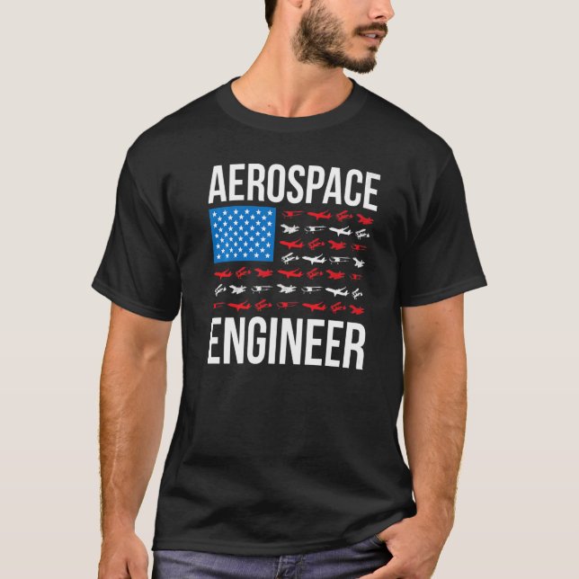 T-shirt Aerospace Engineering US Flag Aerospace Engineer W (Devant)