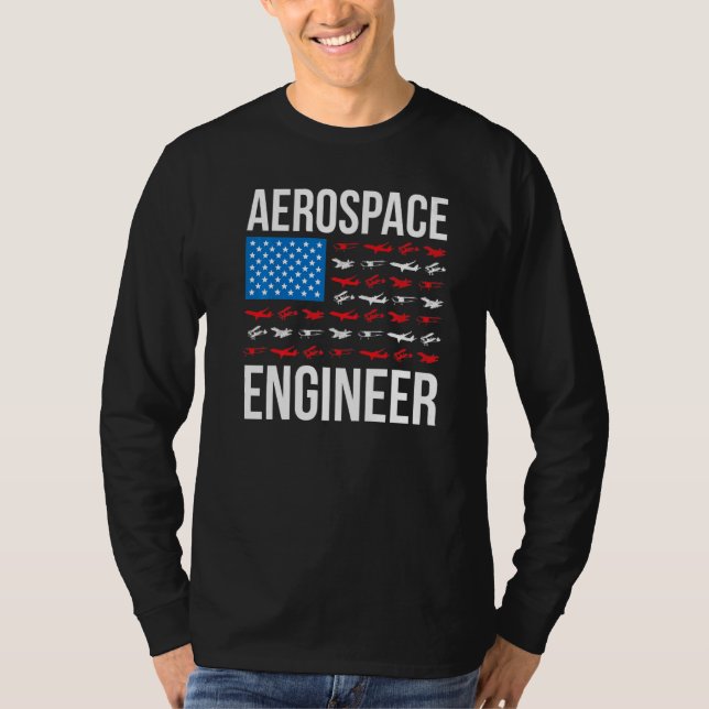 T-shirt Aerospace Engineering US Flag Aerospace Engineer W (Devant)