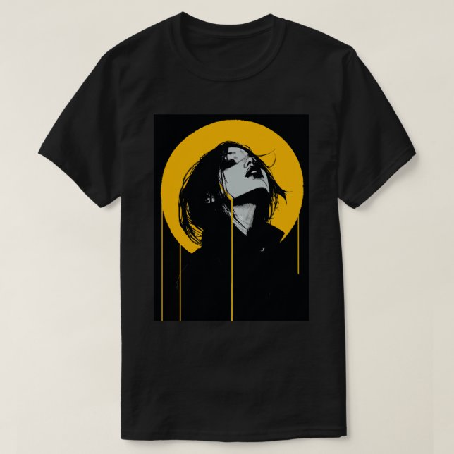 T-shirt Aestheric Vaporwave Moonshine Girl (Design devant)