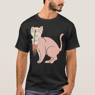 T-shirt Aesthetic Cat Drinking Bob  best cat illustration 