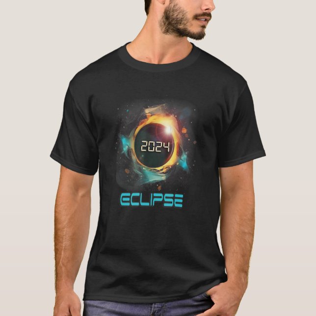 T-shirt Aesthetic Colorful Total Solar Eclipse 2024 (Devant)