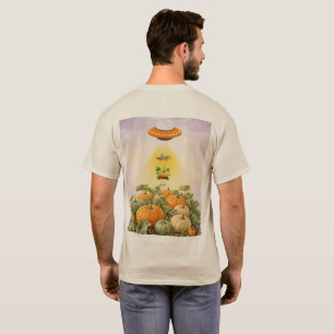 T-shirt Aesthetic Cottagecore UFO Citrouille Abduction Aqu