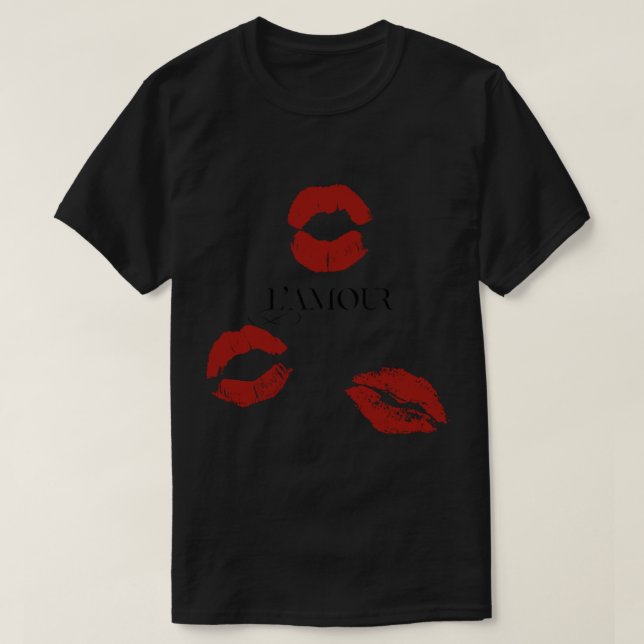 T-shirt Aesthetic French love coquette print   (Design devant)
