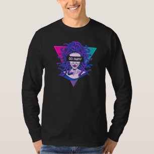 T-shirt Aesthetic Medusa Snake Head Go Away Gorgon Vaporwa