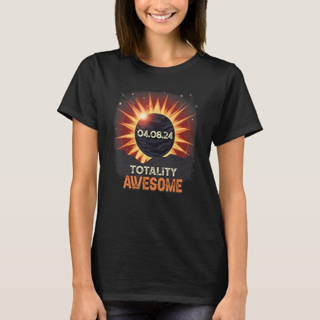 T-shirt Aesthetic Mountain Total Solar Eclipse 2024 Totali (Devant)