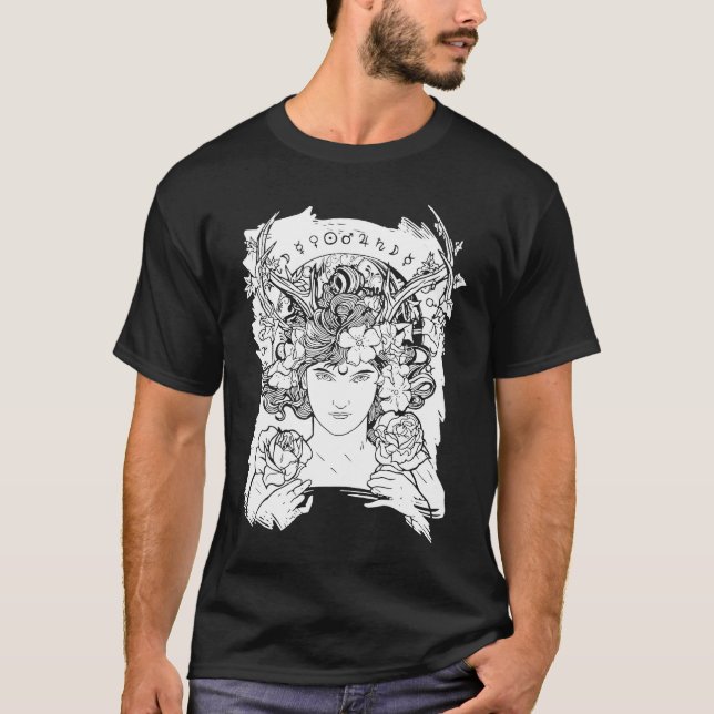 T-shirt Aesthetic Occult Witch Witchcraft Flowers Roses Wo (Devant)