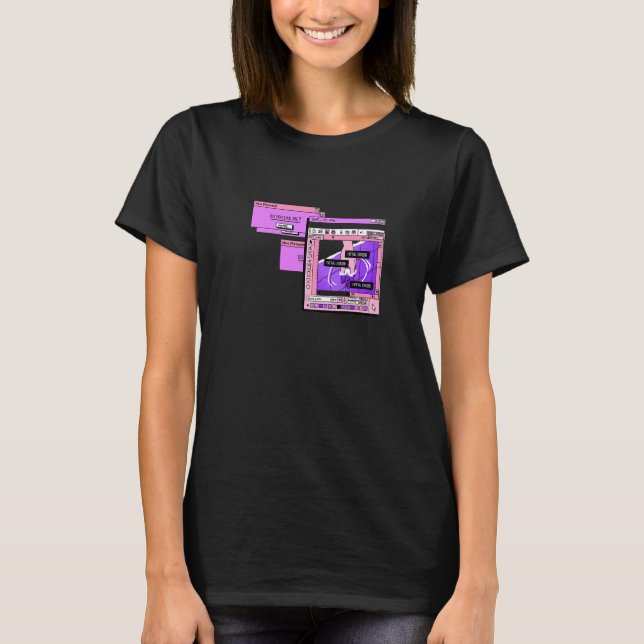 T-shirt Aesthetic PC Browser Vaporwave Sad Illustration   (Devant)