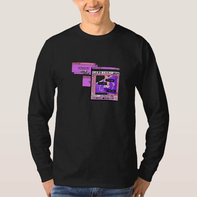 T-shirt Aesthetic PC Browser Vaporwave Sad Illustration   (Devant)