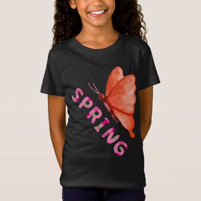 T-Shirt  Aesthetic Spring Butterfly Minimalist Graphic (Devant)