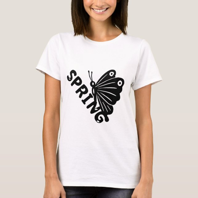 T-shirt  Aesthetic Spring Butterfly Minimalist Graphic (Devant)
