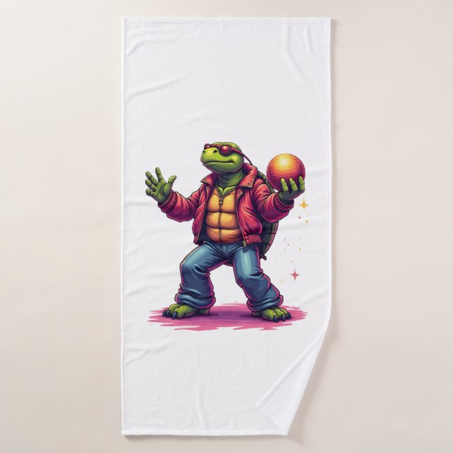 T-Shirt Aesthetic Tortue Disco (Serviette de bain)
