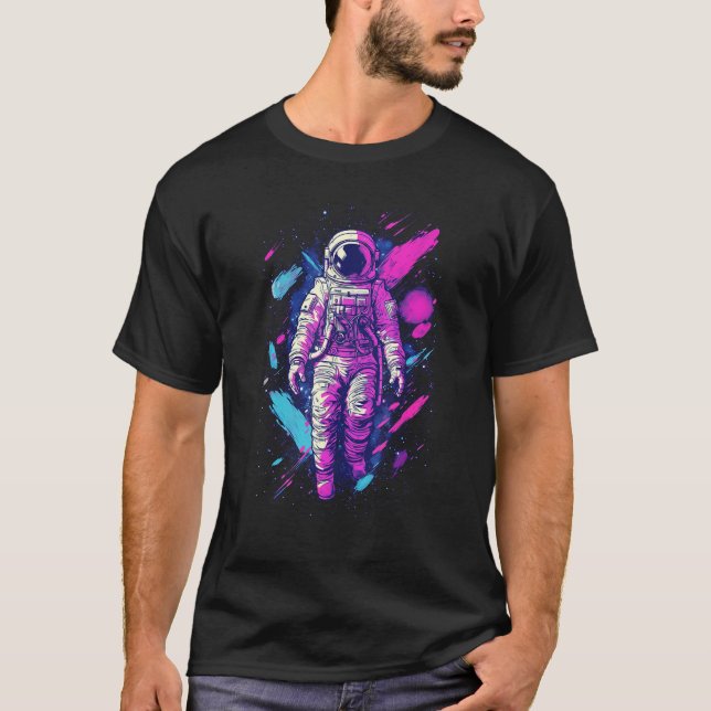 T-shirt Aesthetic Vaporwave Astronaut Graphic Spaceman Gra (Devant)