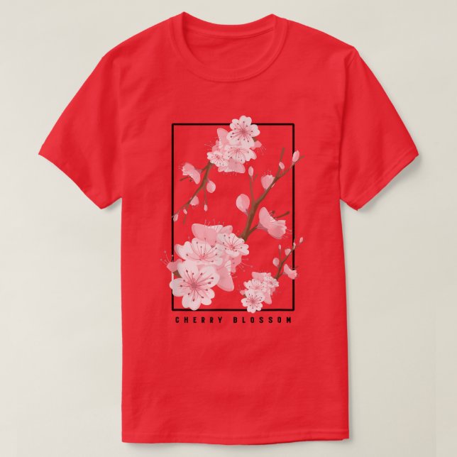 T-shirt Aesthetic Vaporwave Cherry Blossom Glitch (Design devant)