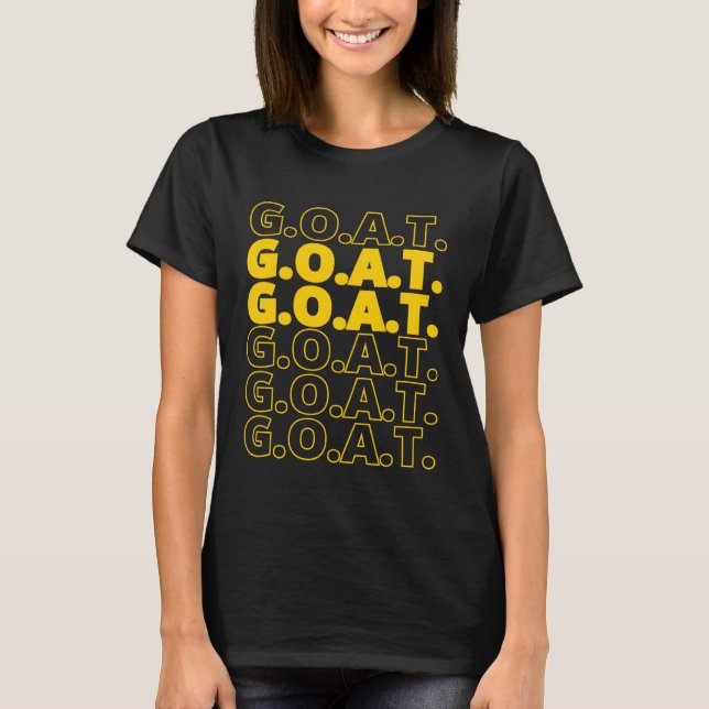 T-shirt Aesthetic Yellow G O A T Greatest of All Time (Devant)