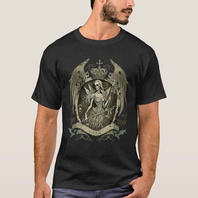 T-shirt Aesthétique Y2k Ailes de fées Skeleton Alt Grunge (Devant)