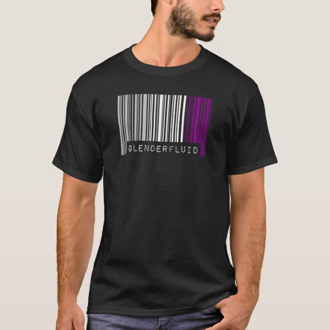 T-shirt Aexuel Barcode Pride Genderfluide mou Ace Aesthet (Devant)