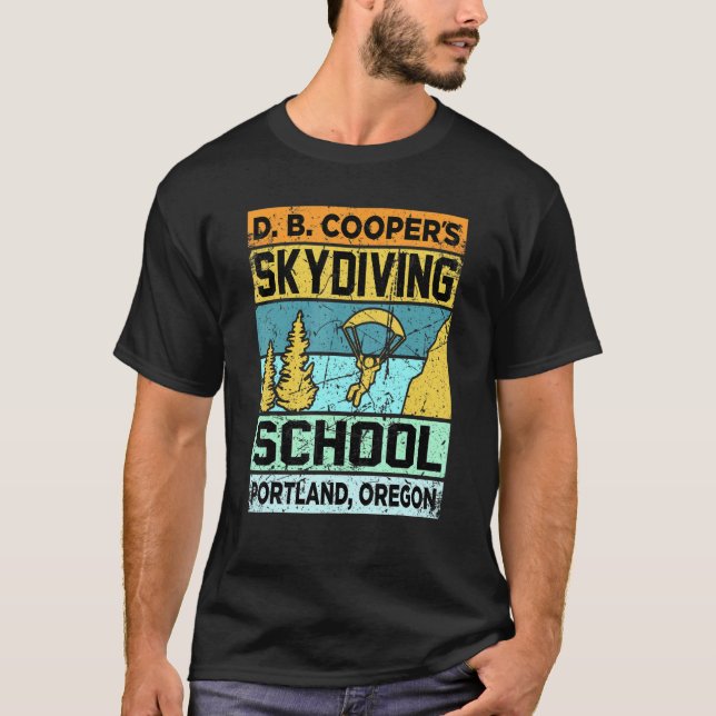 T-shirt Affaire DB Cooper École de parachutisme D B Cooper (Devant)