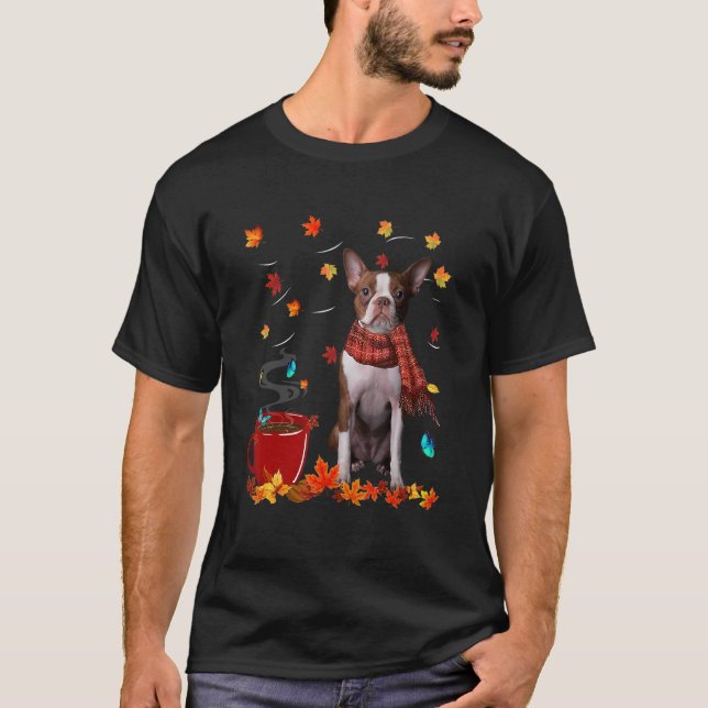 T-shirt Affaire Hot Chocolate Red Boston Terrier (Devant)