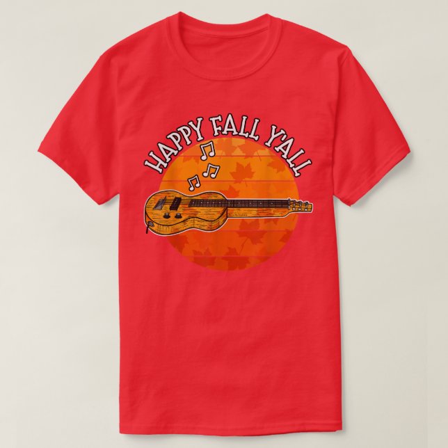 T-shirt Affaire Slide Guitar, Happy Fall Y'all Guitarist,  (Design devant)