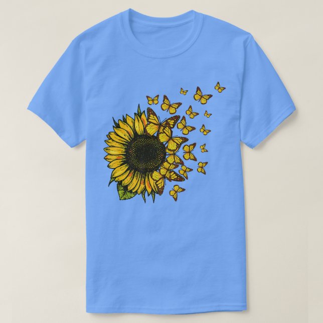 T-shirt Affaire Sunflowers Cute Butterfly Autumn Sunflower (Design devant)