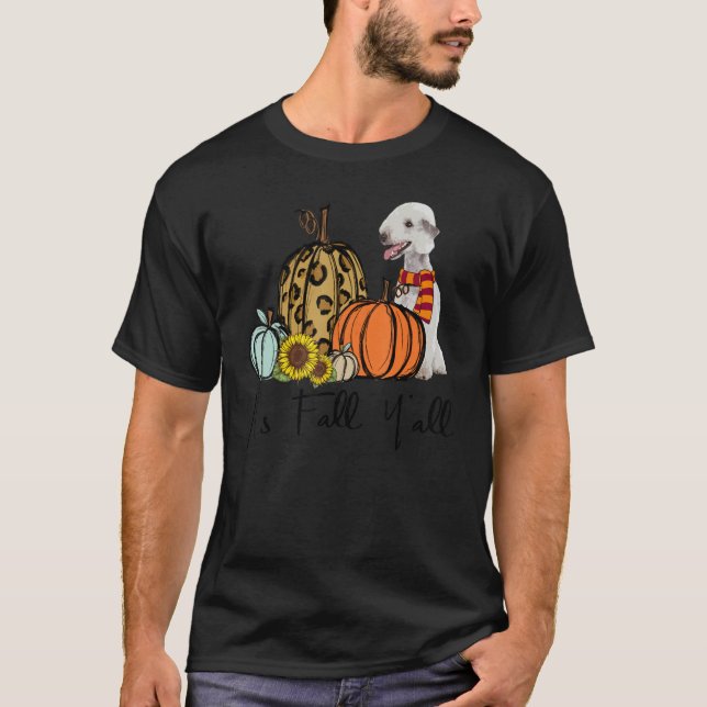 T-shirt Affaire Y'all Bedlington Terrier Leopard Pumkin (Devant)