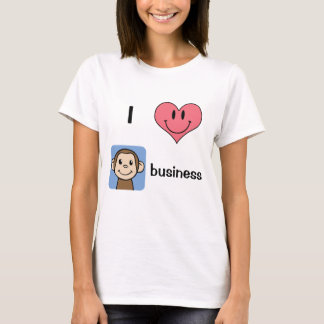 T-shirt Affaires de singe mignonnes d'amour de coeur du