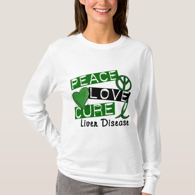 T-shirt Affection hépatique de traitement d'amour de paix (Devant)