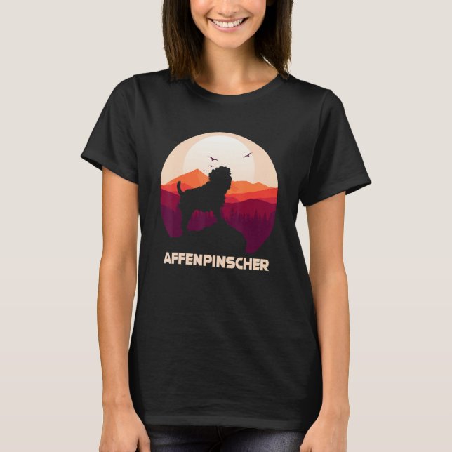 T-shirt Affenpinscher And Moon Halloween 1 (Devant)