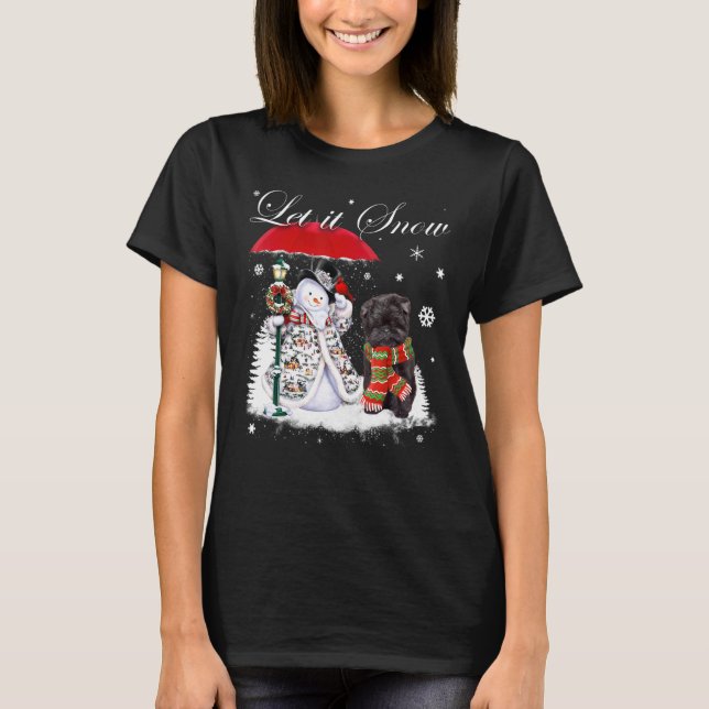 T-shirt Affenpinscher Santa Dog Christmas Snowman Xmas Paj (Devant)