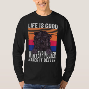 T-shirt Affenpinschers rend votre vie bonne vintage